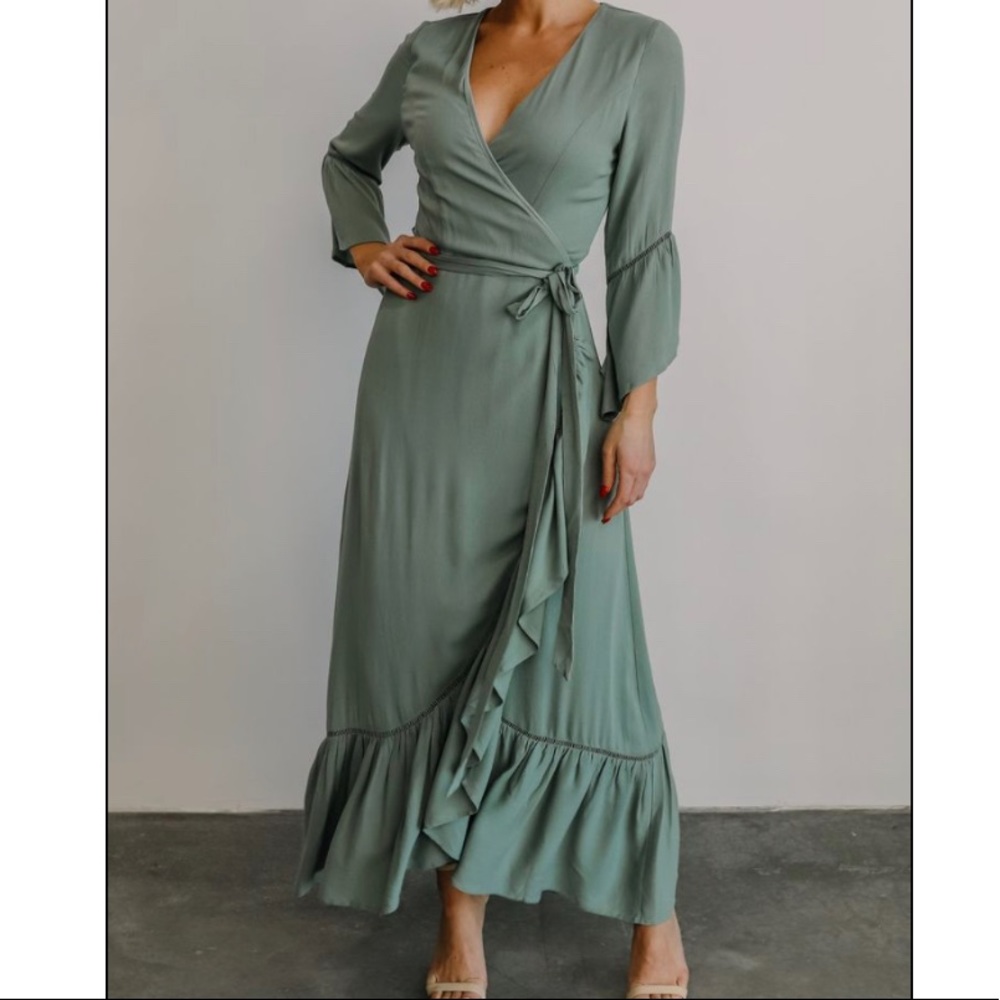 Baltic Born Daniella Sage Wrap Dress